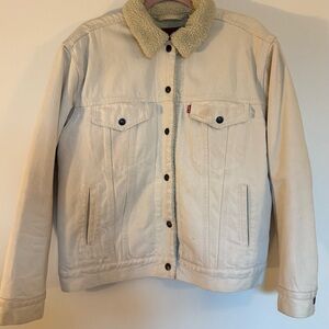 Levi's Cream Sherpa-Lined Denim Jacket